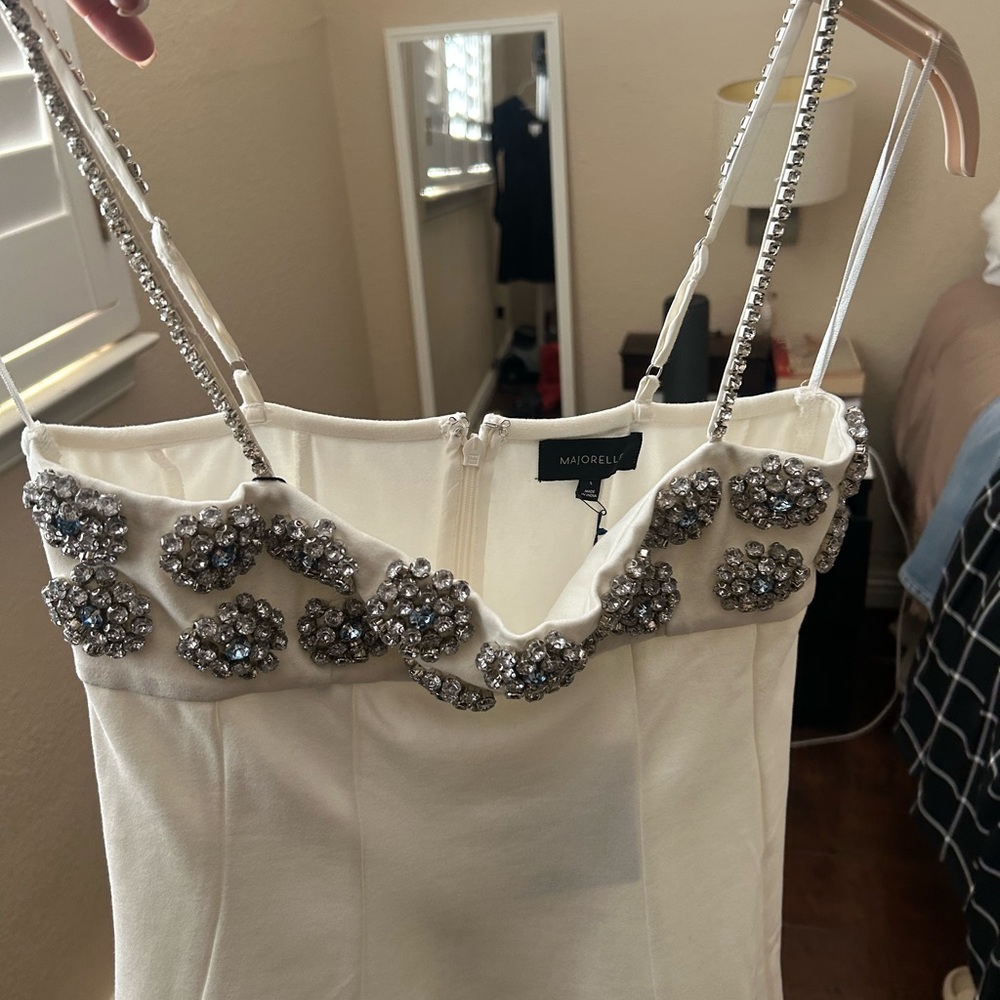 MAJORELLE Mackie Embellished White Mini Dress - Picture 5 of 11